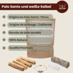 12-teiliges Set Räucherset Hausreinigung – Weißer Salbei, Palo Santo & Selenit Armband | BESOULS