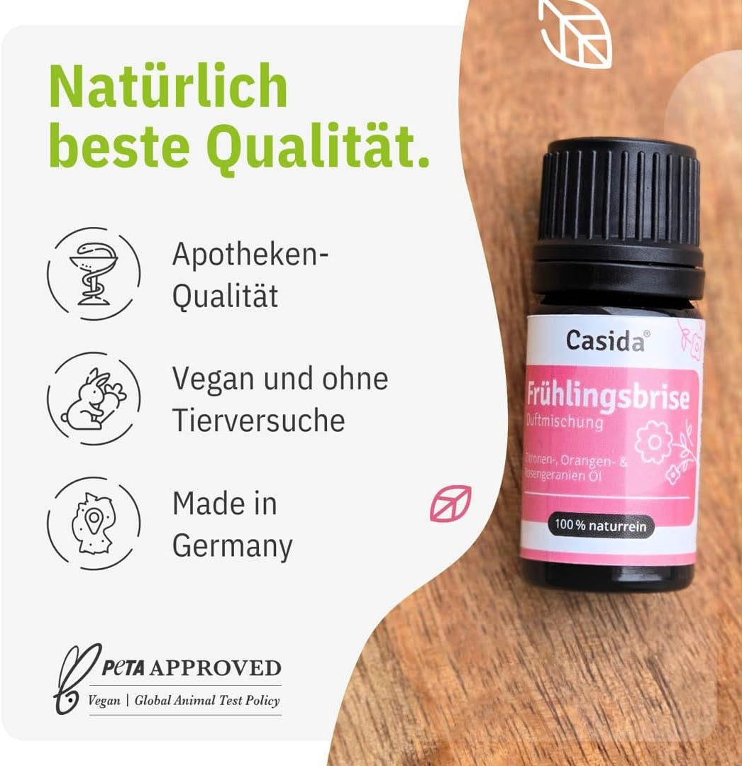 5 ml Frühlingsbrise Duftmischung | Ätherische Öle für Frische & Leichtigkeit | Casida