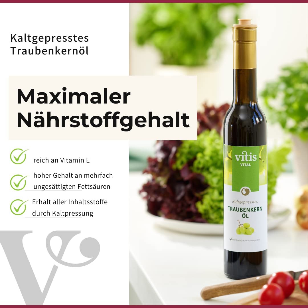 1L kaltgepresstes Traubenkernöl – Regional & vitaminreich | Vitis
