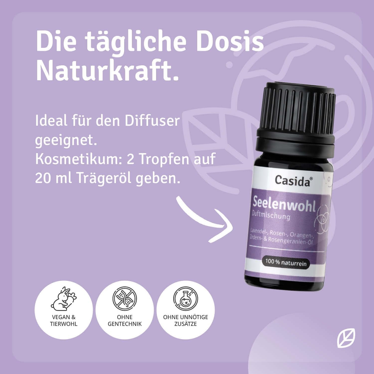 5 ml Seelenwohl Duftmischung | Ätherische Öle für emotionale Balance & inneren Trost | Casida