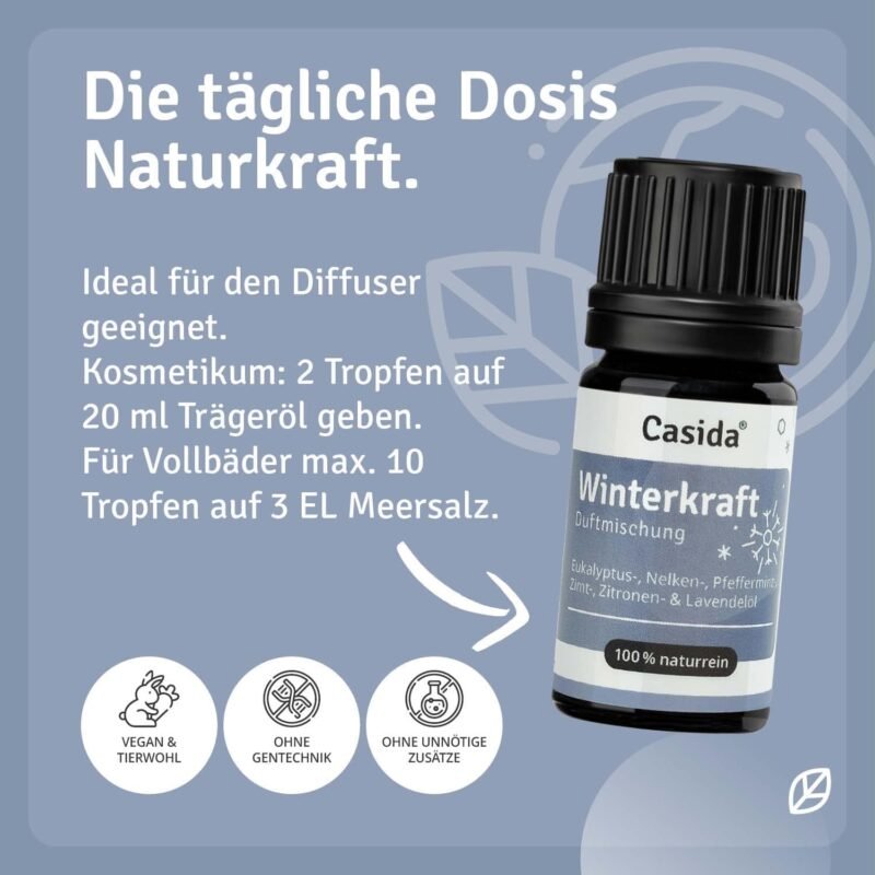 5 ml Winterkraft Duftmischung ätherische Öle | Stärkende Mischung für die kalte Jahreszeit | Casida