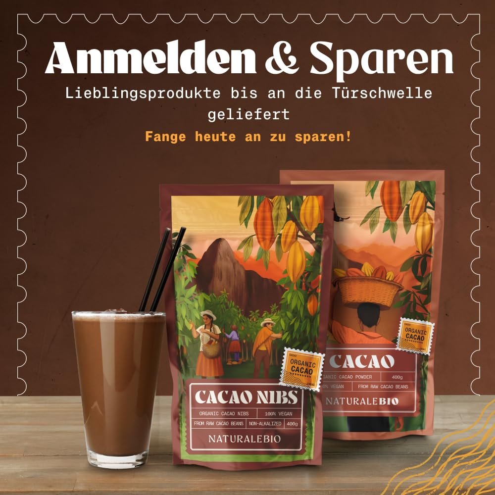 1000 g Roh Kakao Nibs Bio – Natürlich, reich an Magnesium & Eisen, Rohkostqualität | NaturaleBio