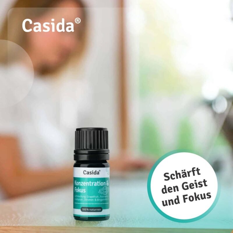 5 ml Konzentration Fokus Duftmischung | Ätherische Öle für mentale Leistung | Casida