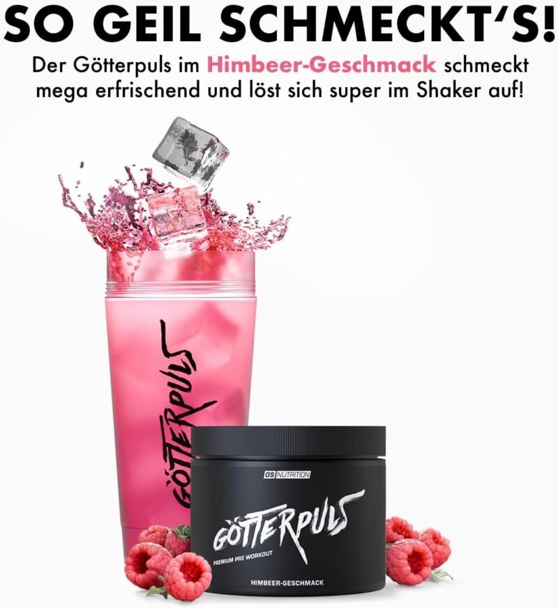 308g Pre Workout Booster Himbeere – Hochdosierter Trainingsbooster vegan | OS Nutrition