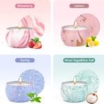 4er Pack Duftkerzen Geschenkset – Aromatherapie Kerzen aus Sojawachs zum Stressabbau | Ldumoduw