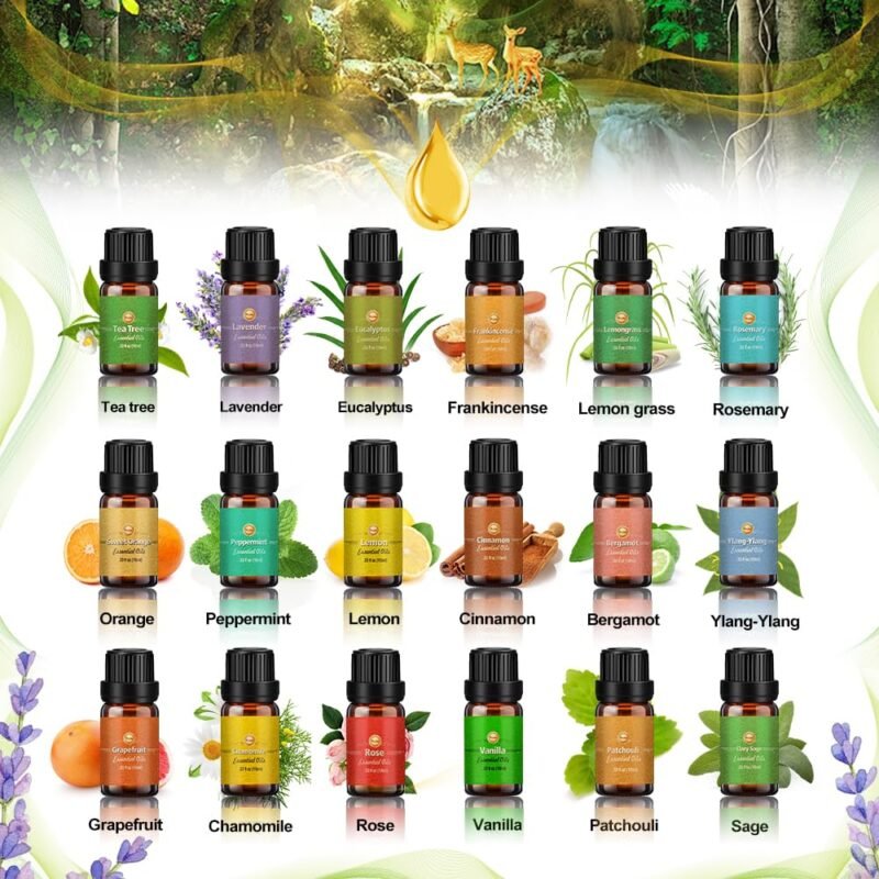 Ätherische Öle Set 18 x 10 ml | Duftöl-Mischung für Diffuser & Aromatherapie | HappyGoo