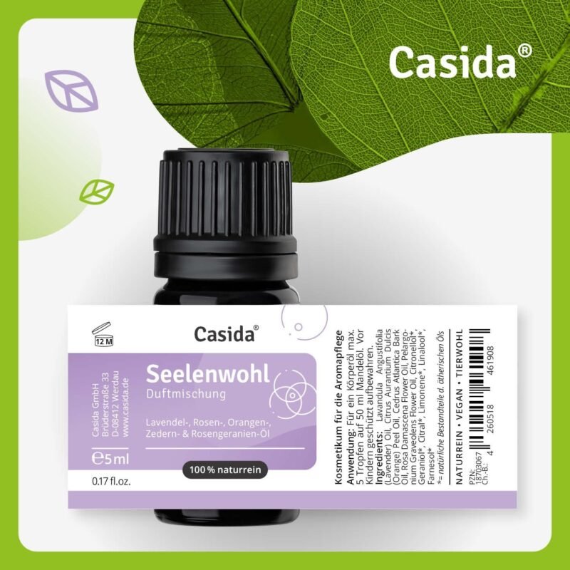 5 ml Seelenwohl Duftmischung | Ätherische Öle für emotionale Balance & inneren Trost | Casida