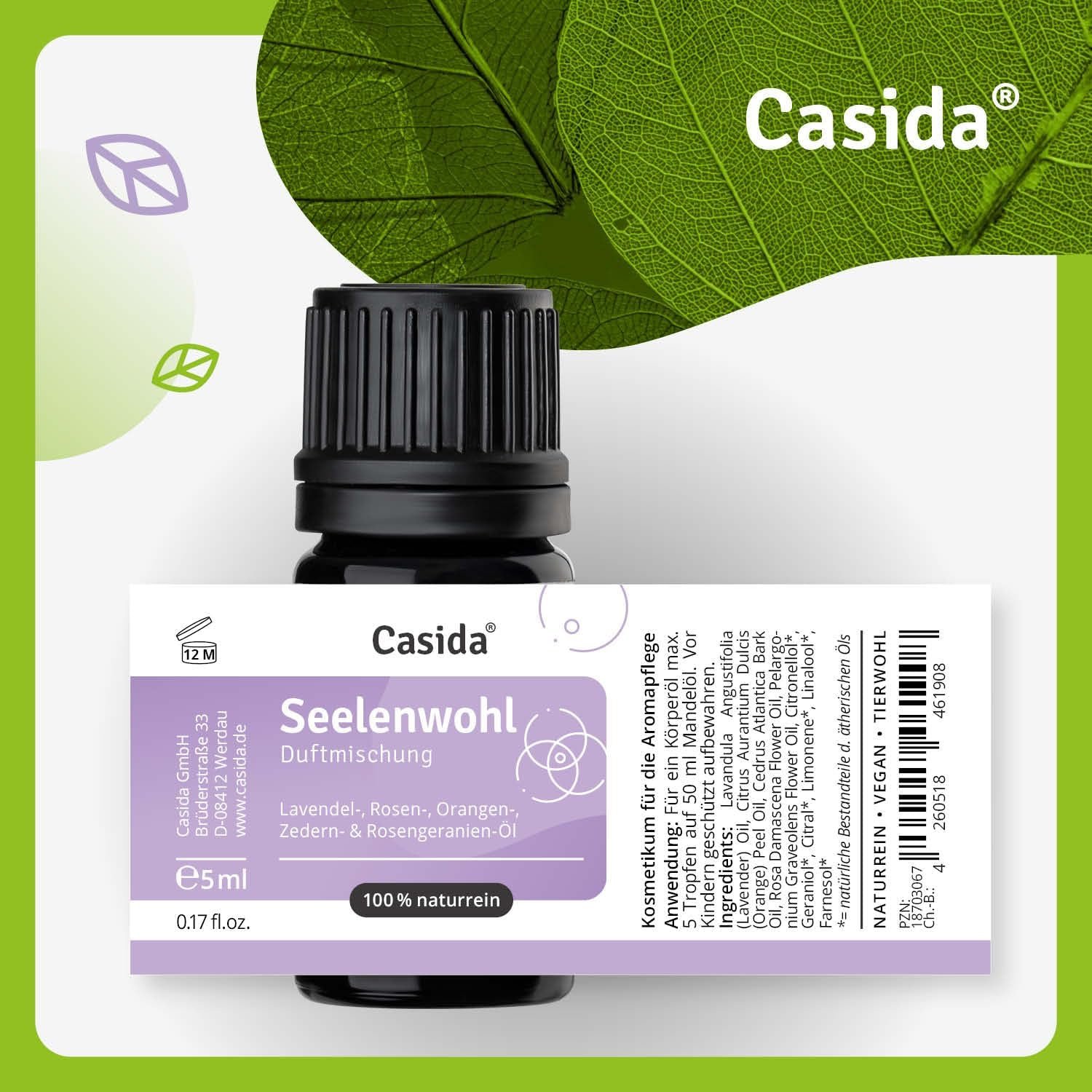5 ml Seelenwohl Duftmischung | Ätherische Öle für emotionale Balance & inneren Trost | Casida