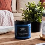 330g Sommernacht Duftkerze im Glas | Natürliche Sojakerze mit Patchouli-Duft & 2 Dochten | M&SENSE