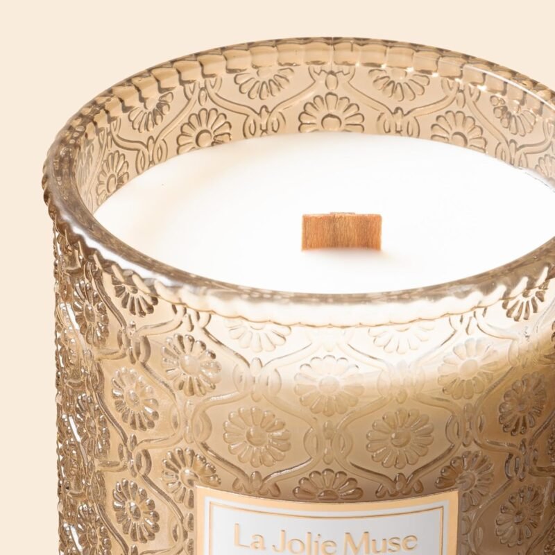 Island Coconut Duftkerze 539g | Glaskerze mit Holzdocht & Kokosduft | 90h Brenndauer | LA JOLIE MUSE