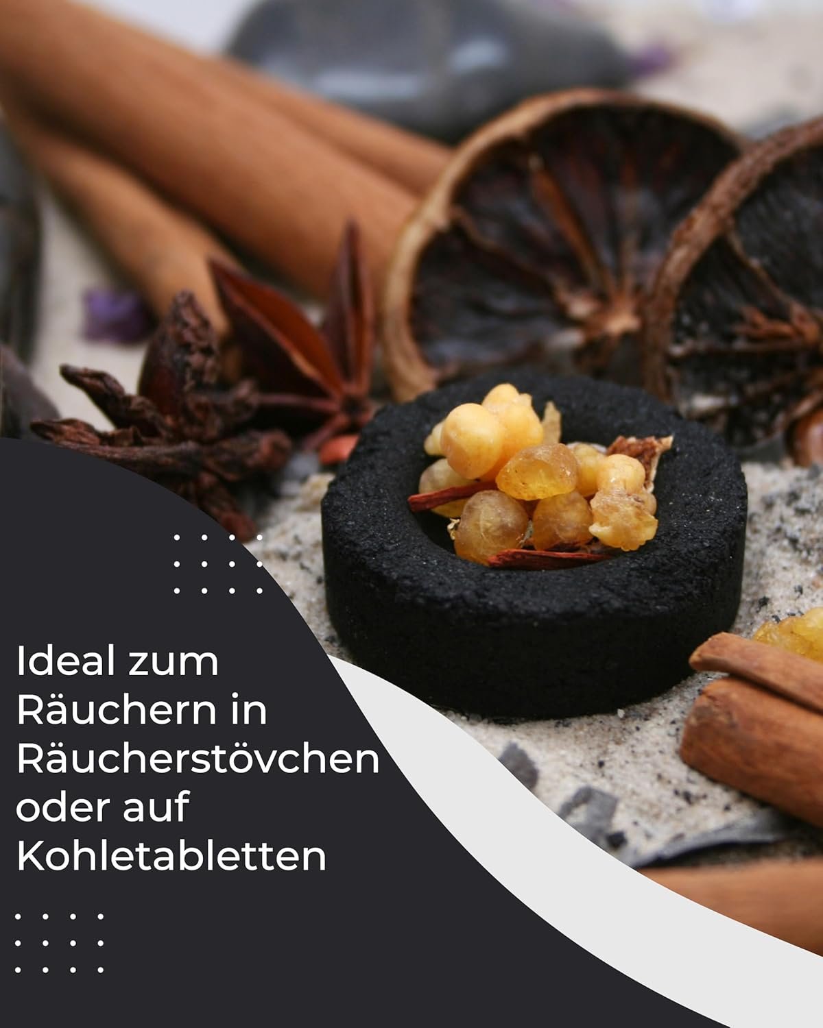 150g Weihrauch Myrrhe Set mit Räucherkohle – Granulat aus Harz für Rituale & Meditation | Incensera