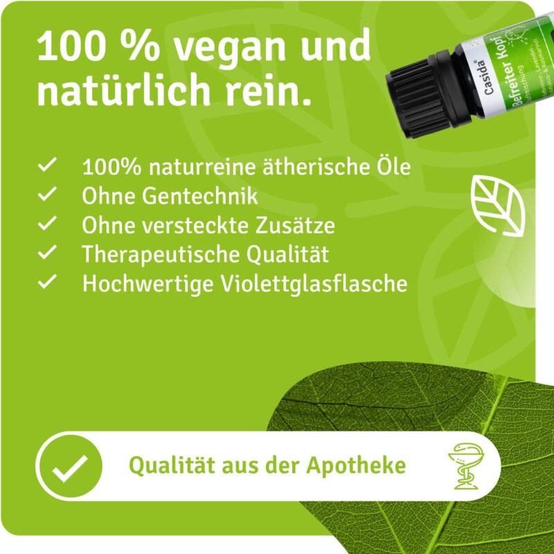 5 ml Casida Befreiter Kopf Duftmischung | Ätherisches Öl mit Pfefferminz & Eukalyptus
