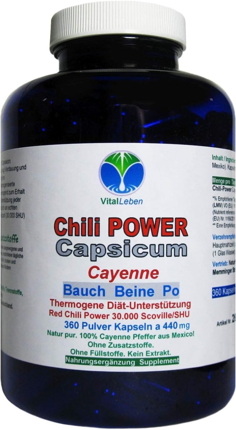 360 Stk. Capsaicin Fettverbrenner Kapseln – Diät & Stoffwechsel | VitalLeben