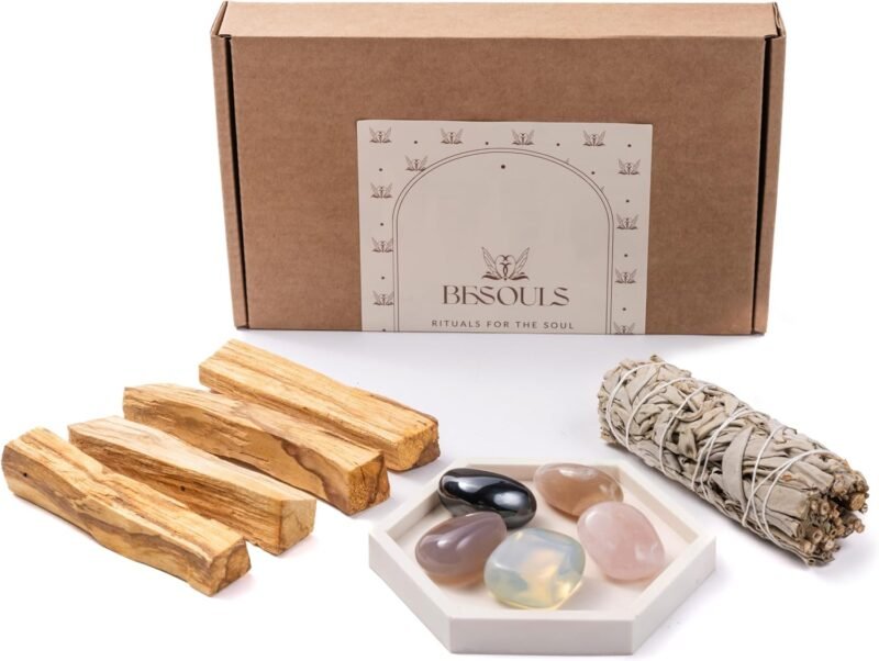12-teiliges Set Räucherset Neue Anfänge – Weißer Salbei, Palo Santo & Heilsteine | BESOULS