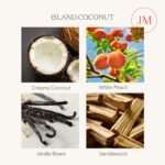 Island Coconut Duftkerze 539g | Glaskerze mit Holzdocht & Kokosduft | 90h Brenndauer | LA JOLIE MUSE