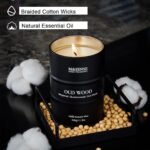 Oud Holz Duftkerze 320g | Natürliche Sojawachskerze mit 70h Brenndauer | M&SENSE
