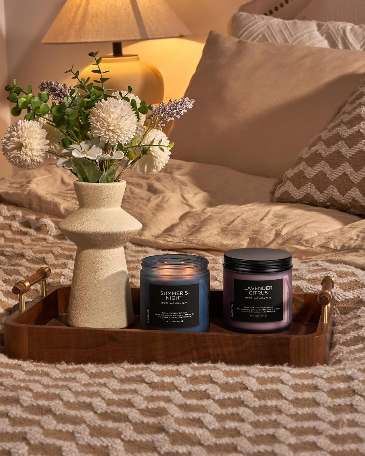 71GAzCbrq7L._AC_SL1500_ 330g Sommernacht Duftkerze im Glas | Natürliche Sojakerze mit Patchouli-Duft & 2 Dochten | M&SENSE