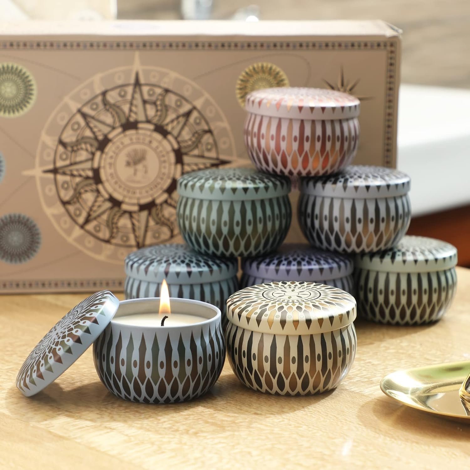 8er Duftkerzen Geschenkset Frauen – Stück Aromatherapie Kerzen aus Sojawachs | Amorxiao