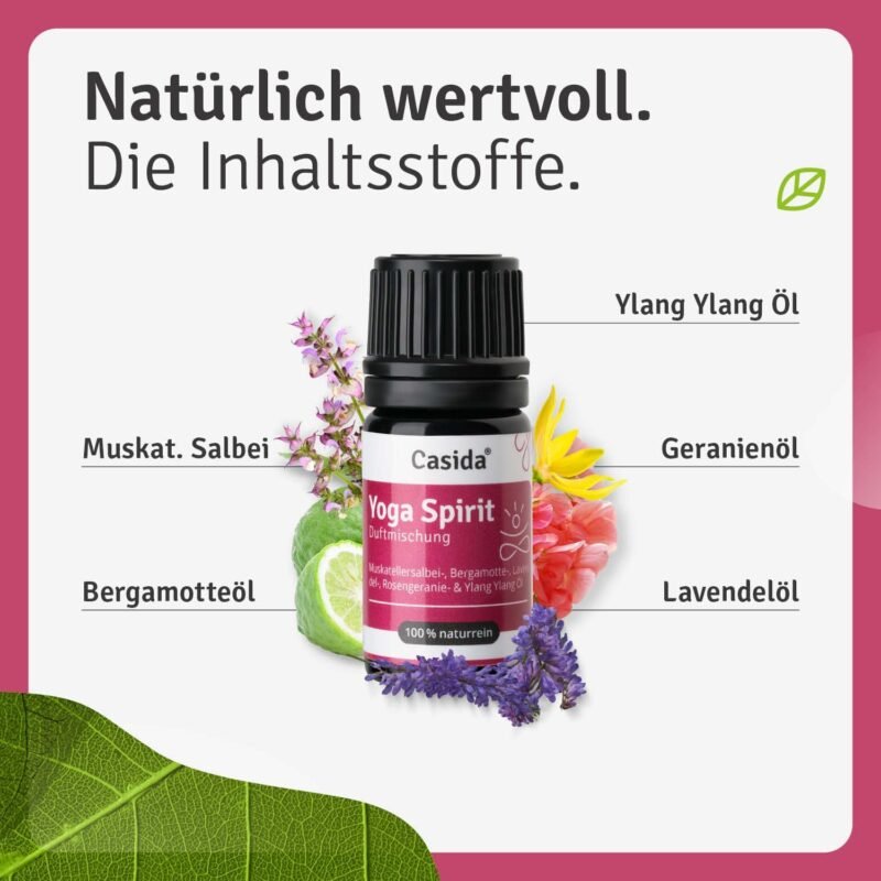 5 ml Yoga Spirit Duftmischung ätherische Öle | Für Yoga, Achtsamkeit & Meditation | Casida