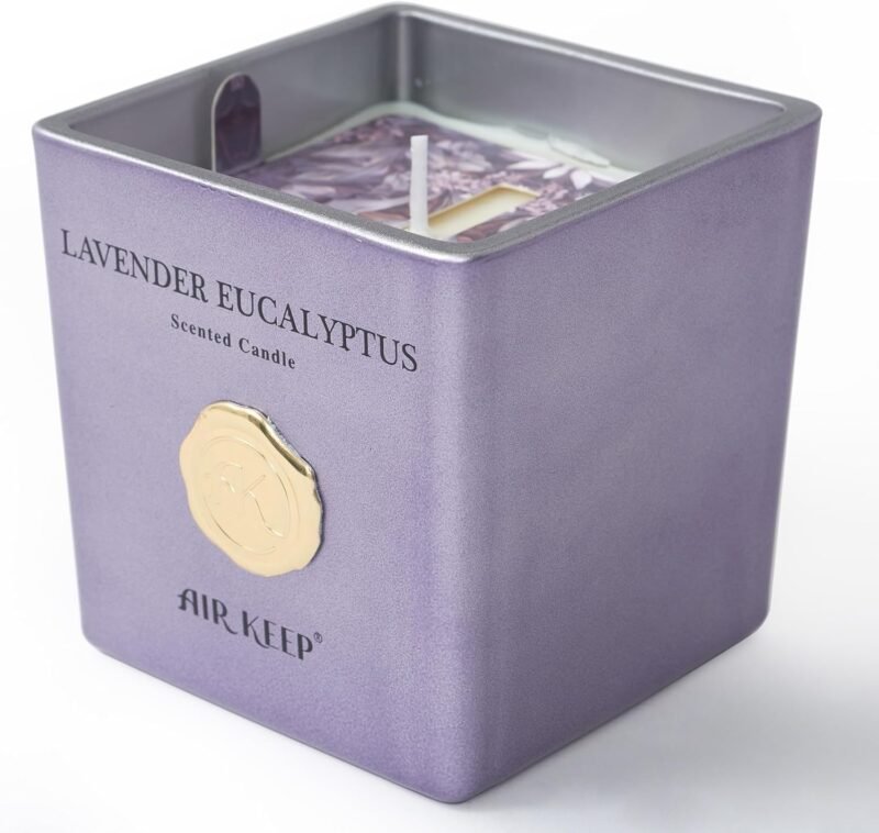 220g Duftkerze Lavender Eucalyptus – Aromatische Kerze mit 46h Brenndauer | Airkeep