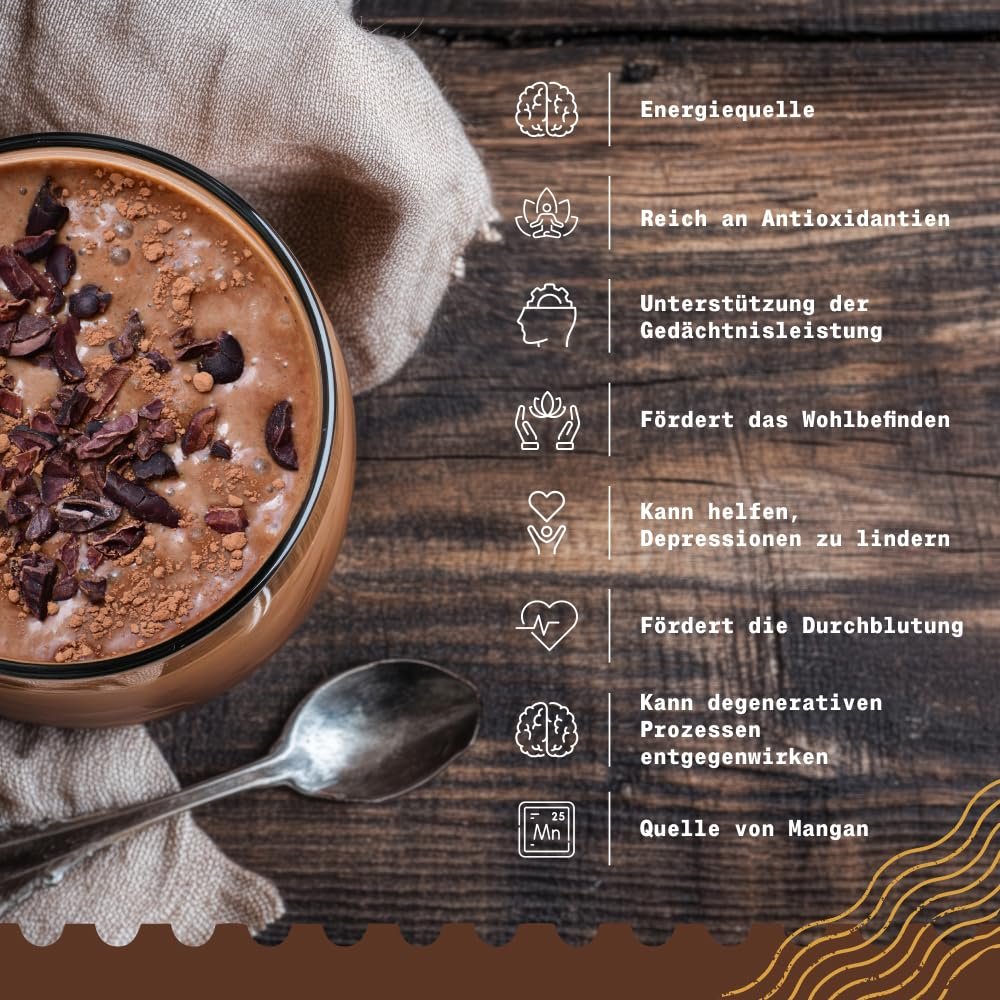 1000 g Roh Kakao Nibs Bio – Natürlich, reich an Magnesium & Eisen, Rohkostqualität | NaturaleBio