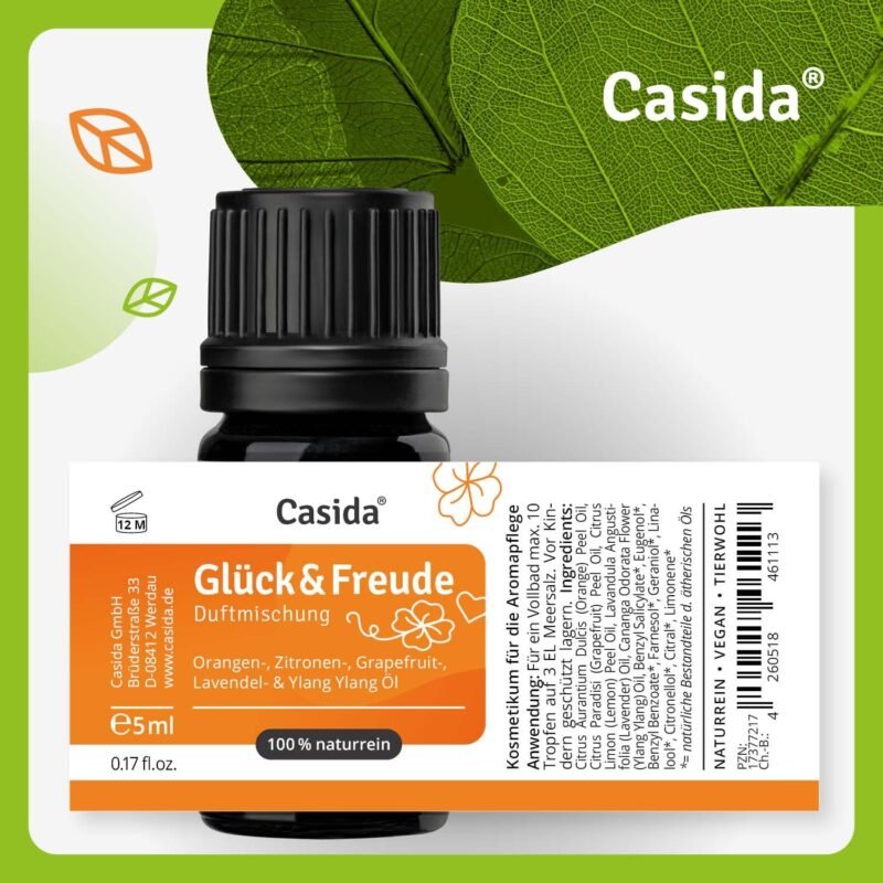 5 ml Glück & Freude Duftmischung | Ätherische Öle für gute Stimmung | Casida