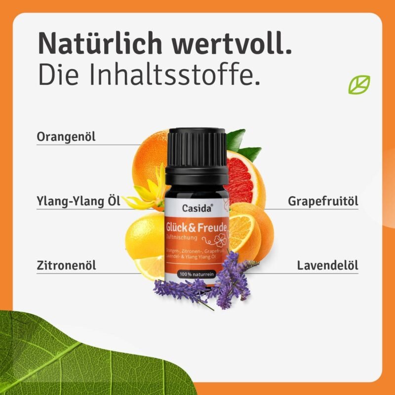 5 ml Glück & Freude Duftmischung | Ätherische Öle für gute Stimmung | Casida