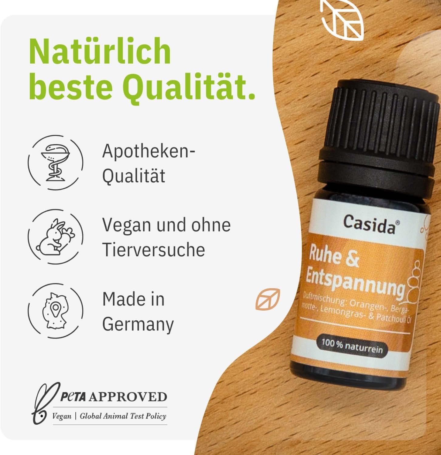 5 ml Ruhe Entspannung Duftmischung | Ätherische Öle für Gelassenheit & Balance | Casida