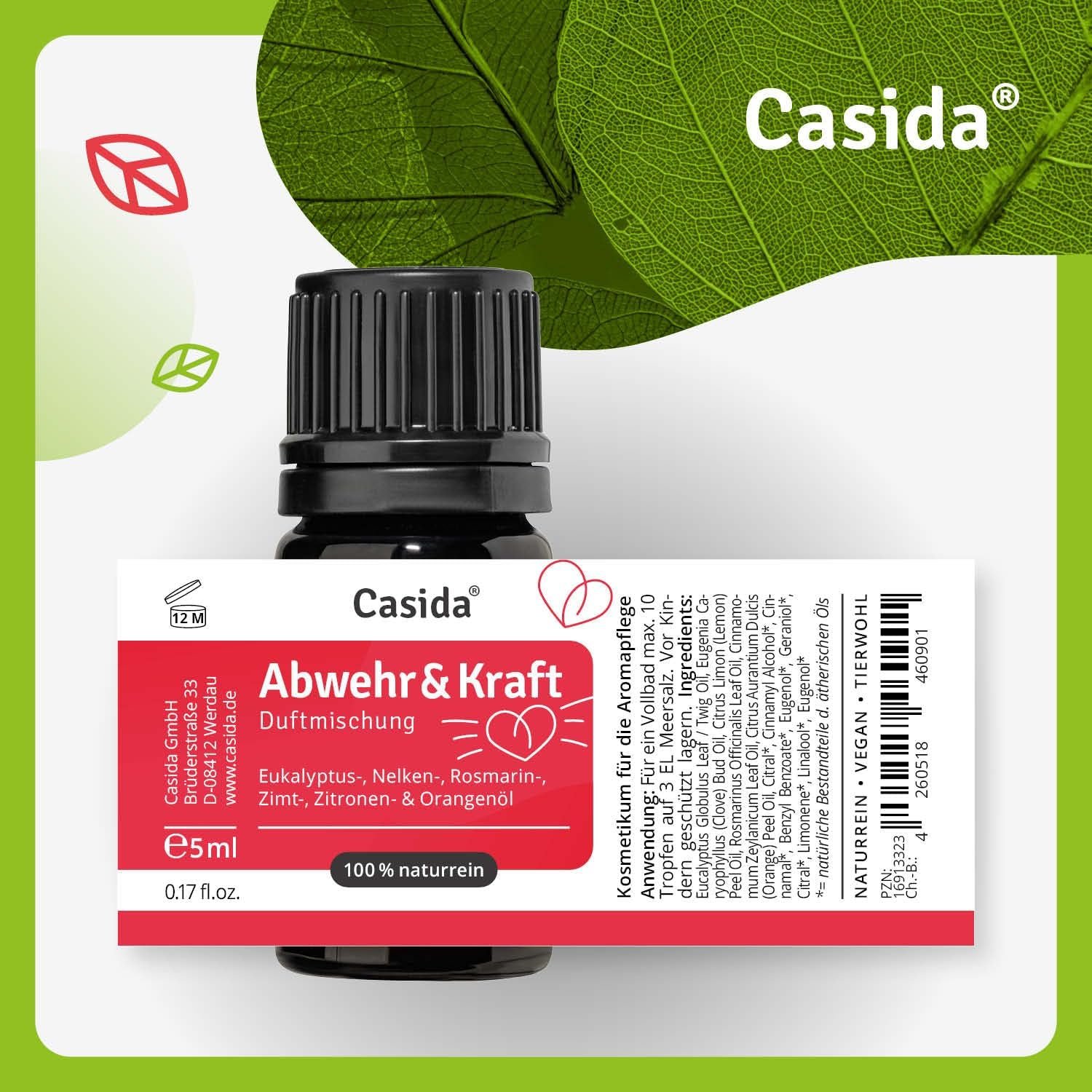 5 ml Casida Abwehr & Kraft ätherische Öle | Stärkende Duftmischung für das Immunsystem |Casida
