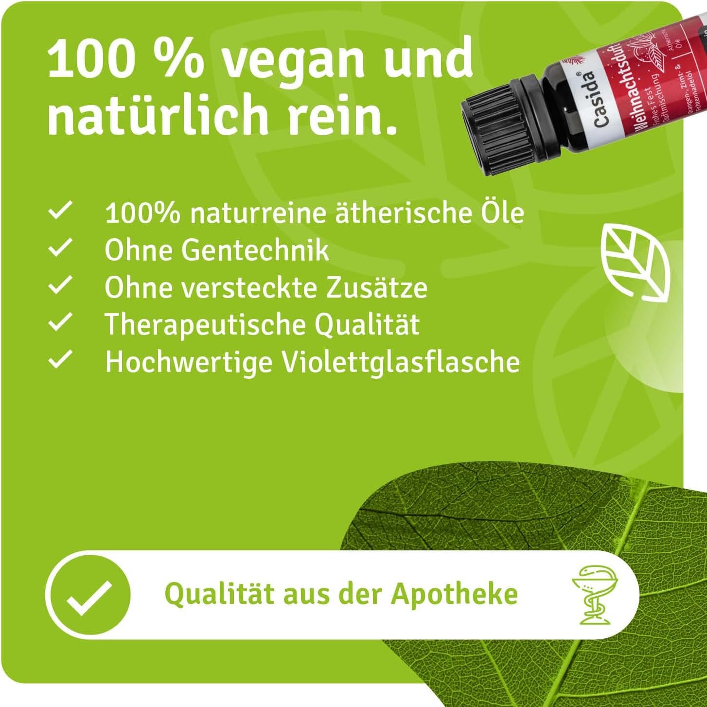 10 ml Weihnachtsduft Öl Frohes Fest | Ätherisches Weihnachtsöl mit Zimt & Orange | Casida