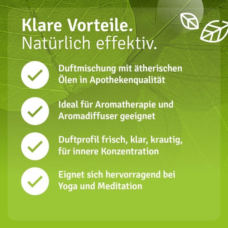 5 ml Klare Gedanken Duftmischung | Ätherische Öle für mehr Fokus & Klarheit | Casida
