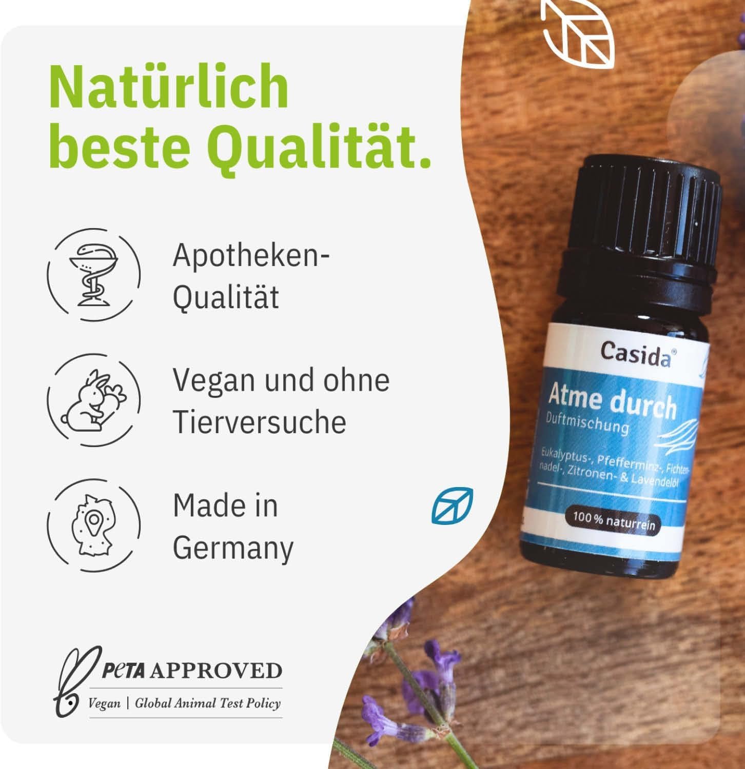 5 ml Atme durch Duftmischung | Ätherische Öle für freie Atemwege | Casida