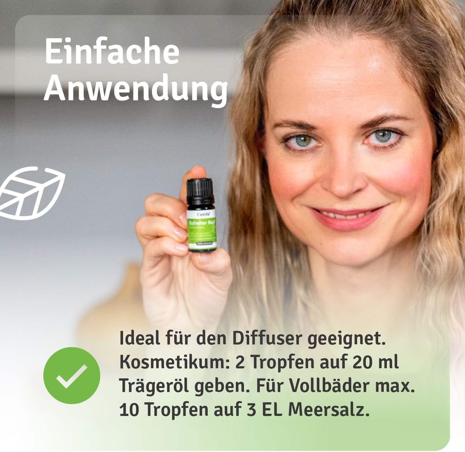 5 ml Casida Befreiter Kopf Duftmischung | Ätherisches Öl mit Pfefferminz & Eukalyptus