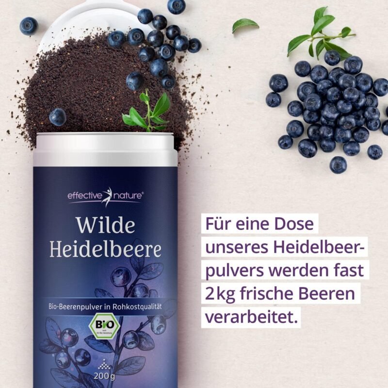 200g Wilde Heidelbeeren Bio Pulver – roh & antioxidativ | Effective Nature