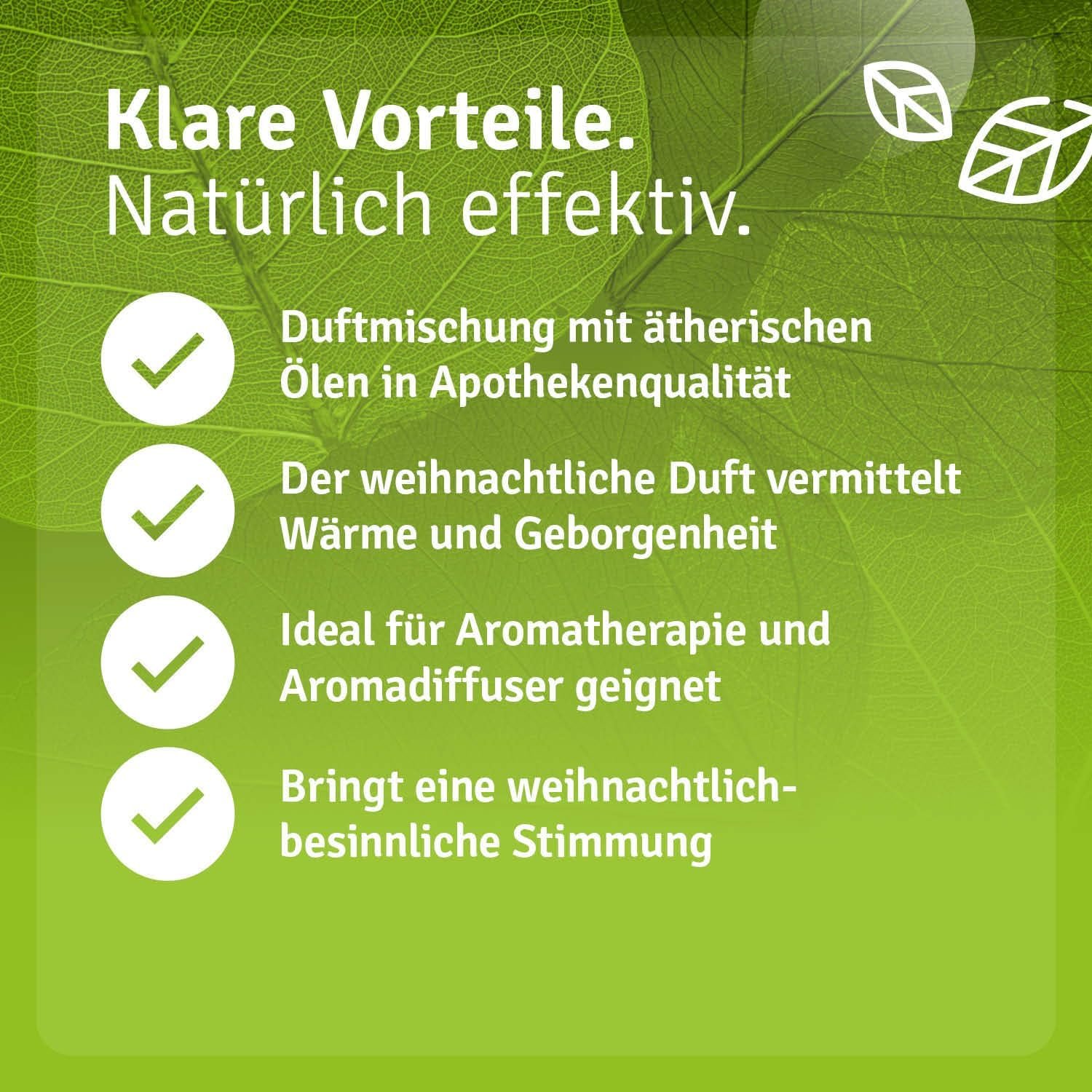 10 ml Weihnachtsduft Öl Frohes Fest | Ätherisches Weihnachtsöl mit Zimt & Orange | Casida