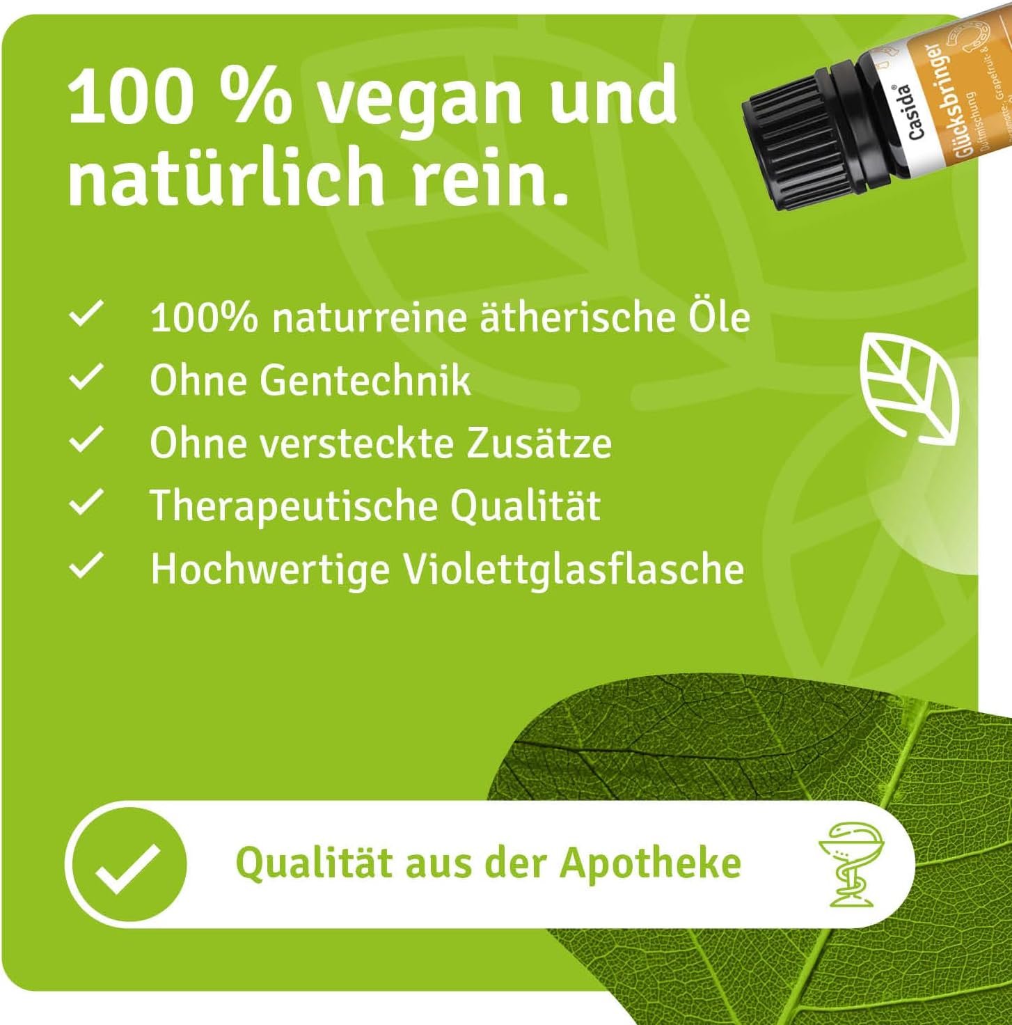 71aGJs97ogL._AC_SL1500_ 5 ml Glücksbringer Duftmischung | Ätherische Öle für Energie & Frische | Casida