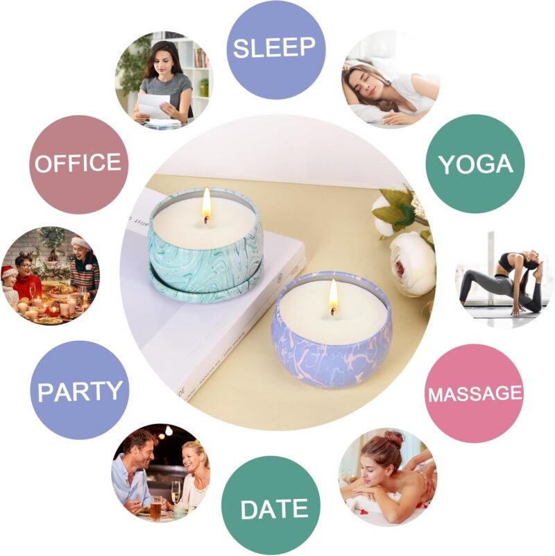 4er Pack Duftkerzen Geschenkset – Aromatherapie Kerzen aus Sojawachs zum Stressabbau | Ldumoduw
