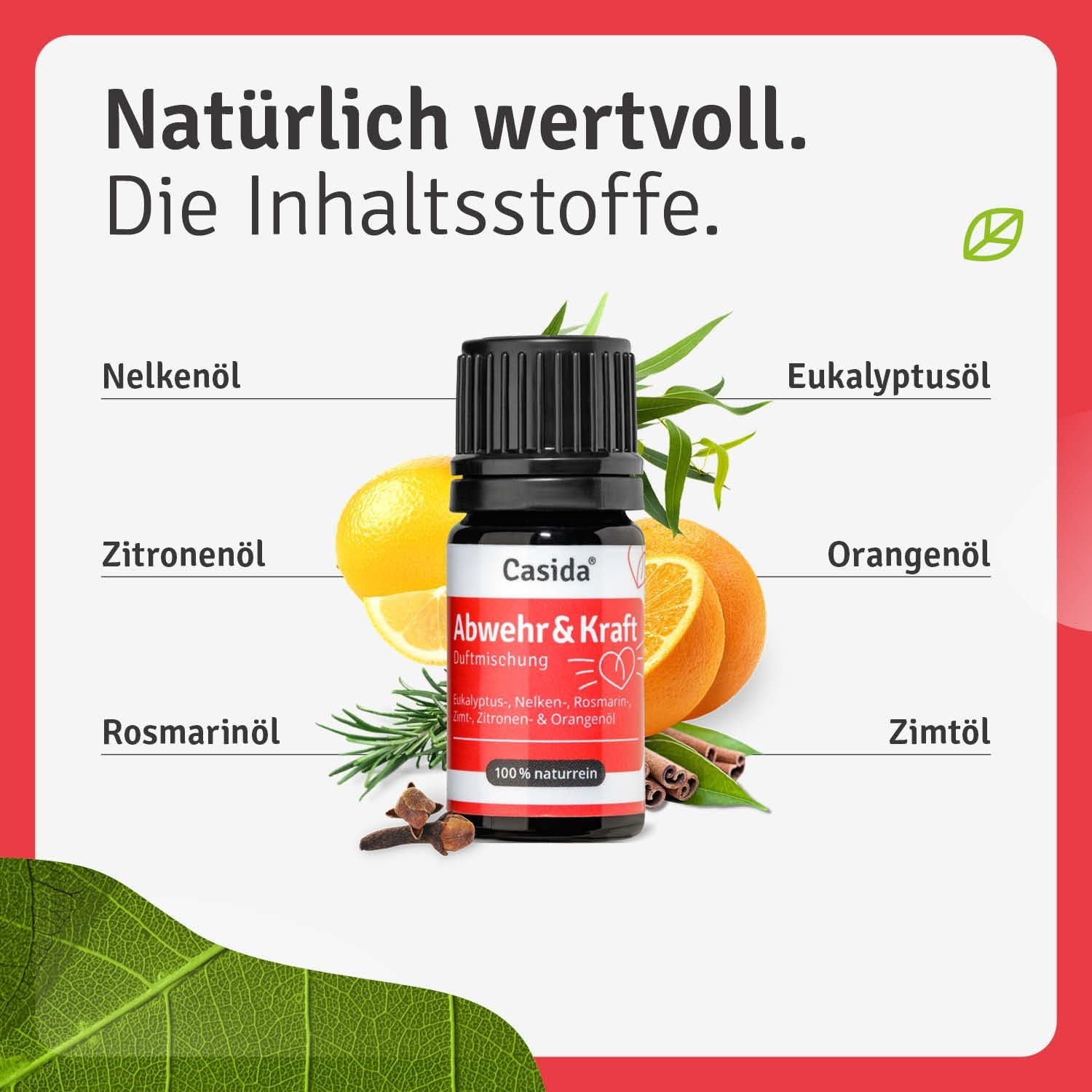 5 ml Casida Abwehr & Kraft ätherische Öle | Stärkende Duftmischung für das Immunsystem |Casida