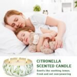 3x400ml Citronella Kerze Outdoor | 300h Duftkerzen mit 3 Dochten für Garten & Terrasse | Ldumoduw