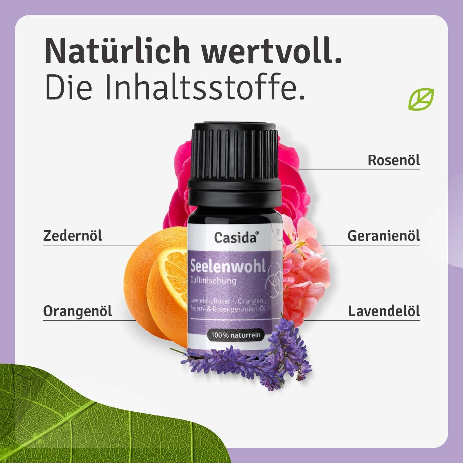 5 ml Seelenwohl Duftmischung | Ätherische Öle für emotionale Balance & inneren Trost | Casida