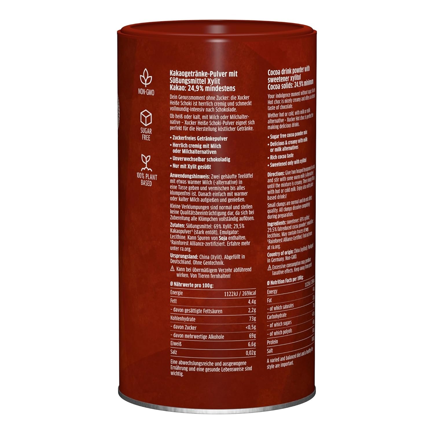 800g Heiße Schoki ohne Zucker | Trinkkakao mit Xylit | Xucker