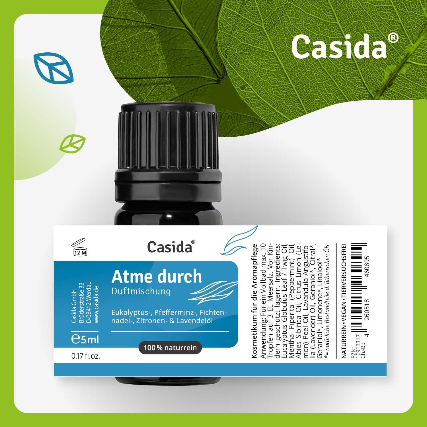5 ml Atme durch Duftmischung | Ätherische Öle für freie Atemwege | Casida