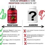 250 Kapseln Camu Camu Extrakt Kapseln hochdosiert mit natürlichem Vitamin C | Redfood