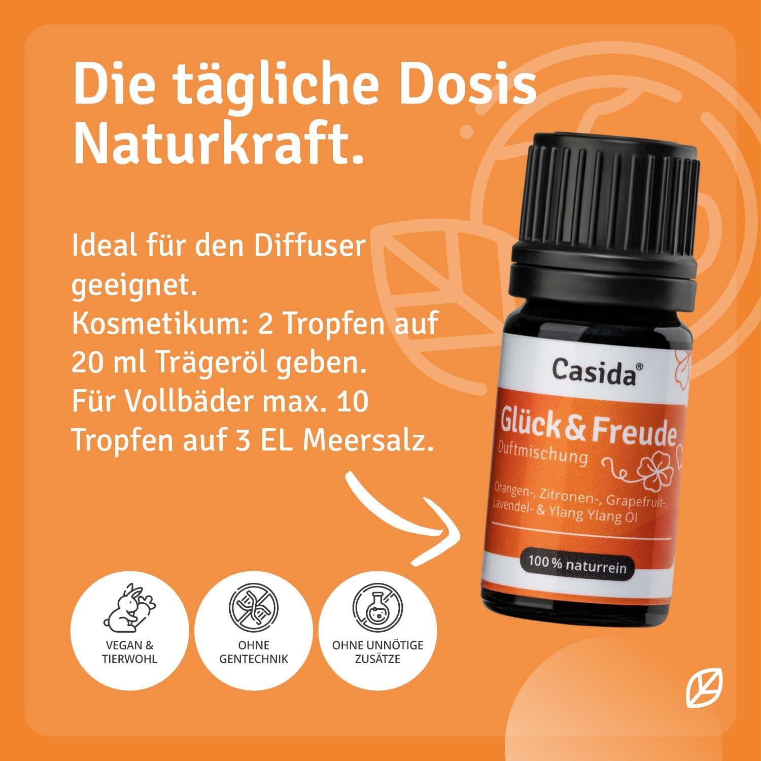71hVs50-WdL._AC_SL1500_ 5 ml Glück & Freude Duftmischung | Ätherische Öle für gute Stimmung | Casida