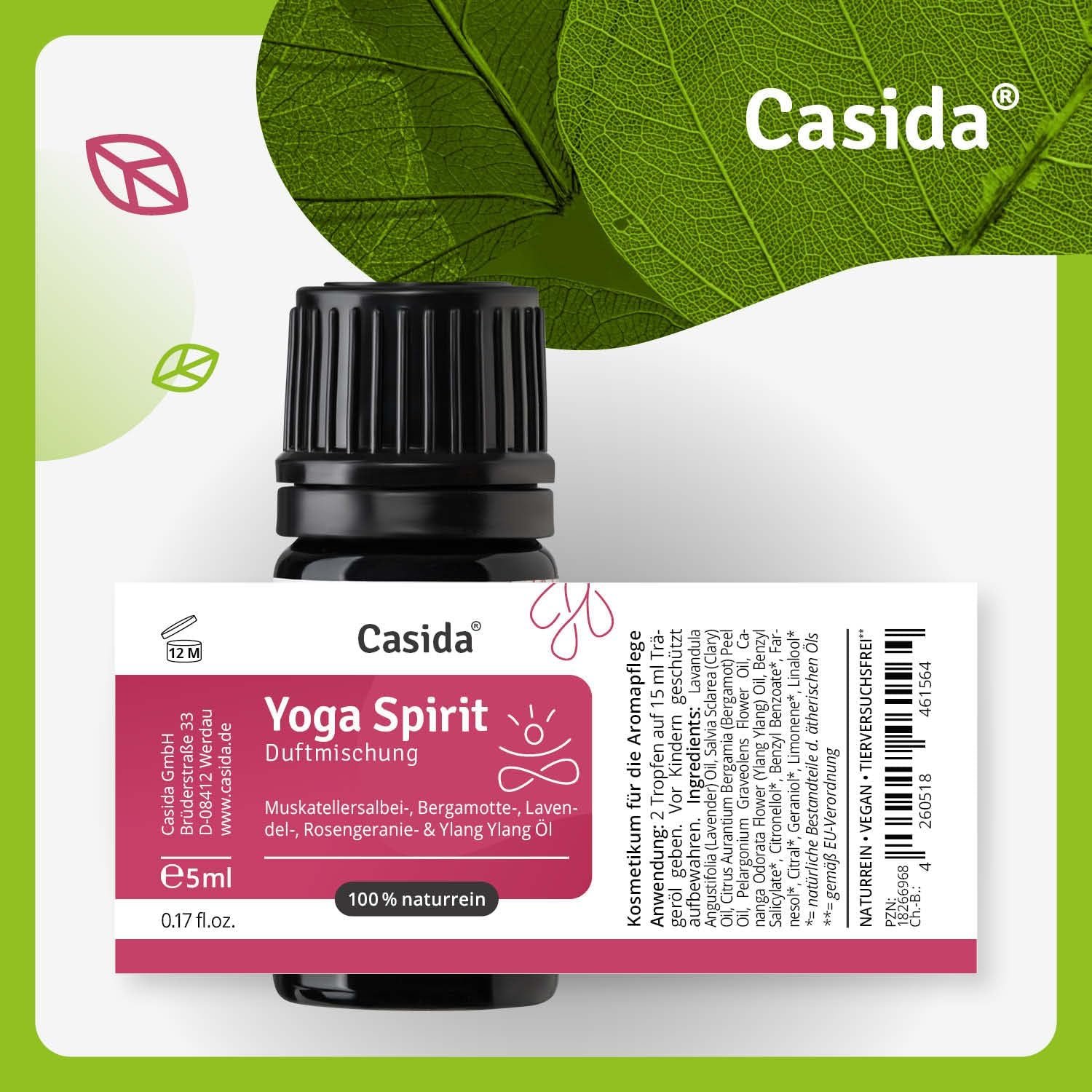 71ij4LvczDL._AC_SL1500_ 5 ml Yoga Spirit Duftmischung ätherische Öle | Für Yoga, Achtsamkeit & Meditation | Casida