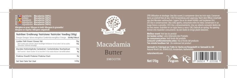 170g Macadamia Butter – 100% Nüsse, streichzart & naturbelassen | Nutural World