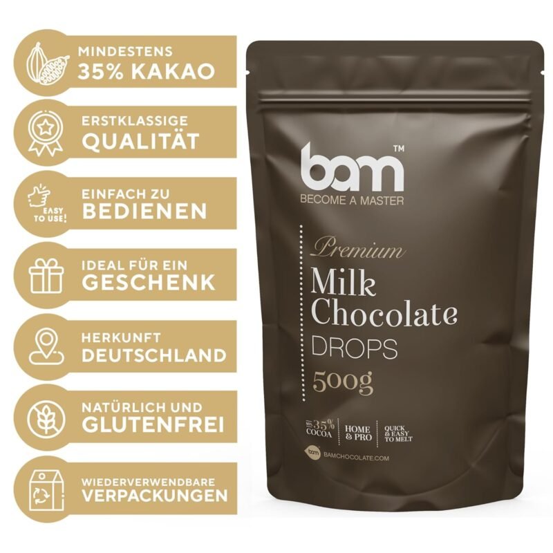 500g Milchschokolade Drops zum Backen & Schmelzen | BAM