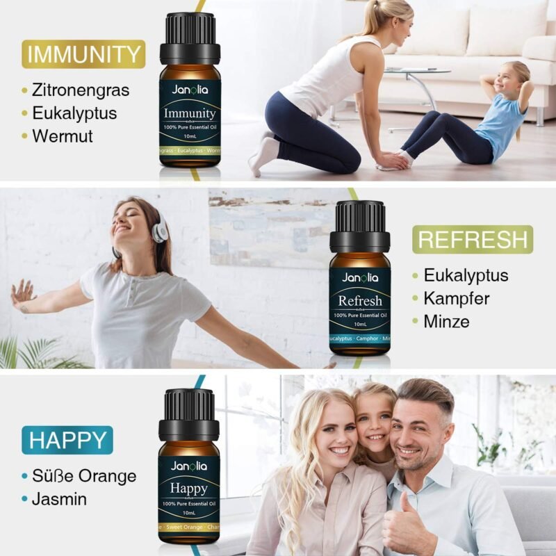 10 ml pro Stück-Ätherisches Öle Set | Upgrade-Paket für Entspannung & Schlaf | Janolia
