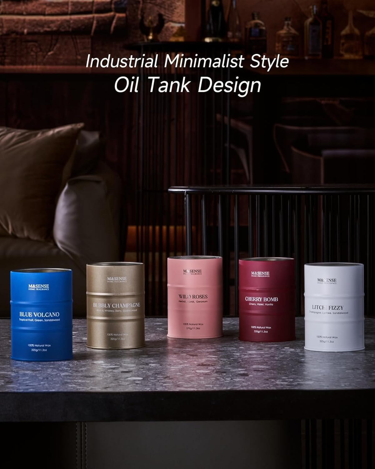 Oud Holz Duftkerze 320g | Natürliche Sojawachskerze mit 70h Brenndauer | M&SENSE