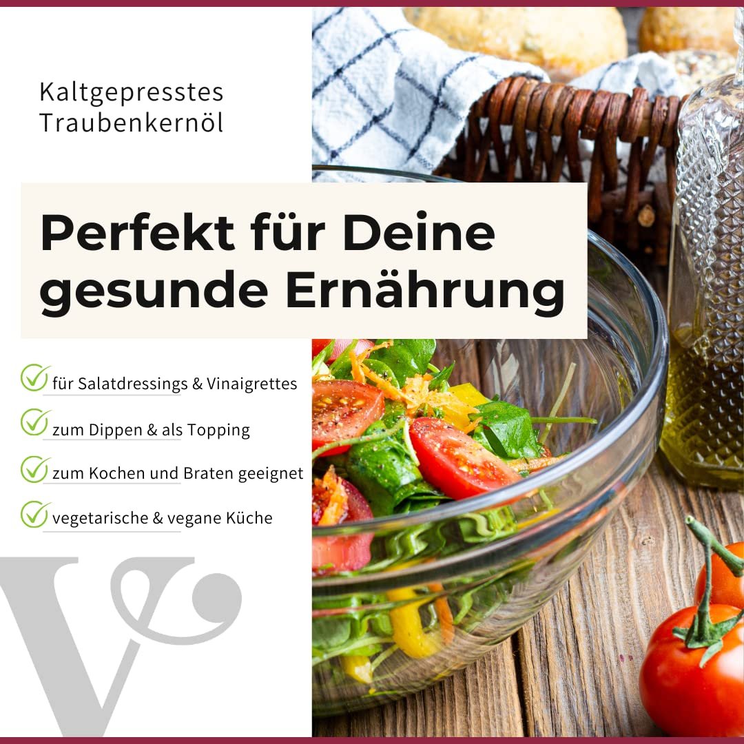 1L kaltgepresstes Traubenkernöl – Regional & vitaminreich | Vitis